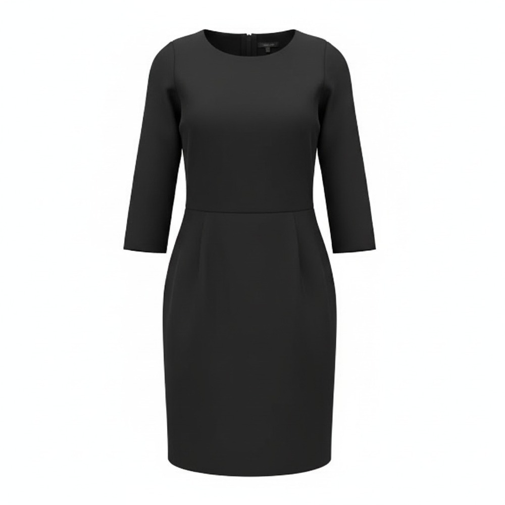 Spanx Perfect Shift Dress Sz L Black Workwear Holiday Capsule 90s Inspired Prep